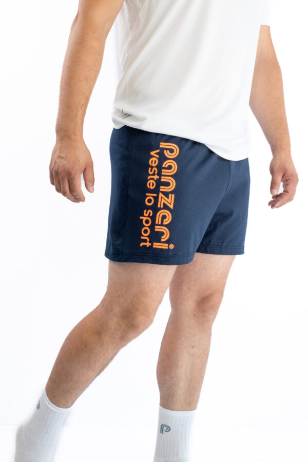 Short Homme - Uni A - Bleu Marine / Orange Fluo