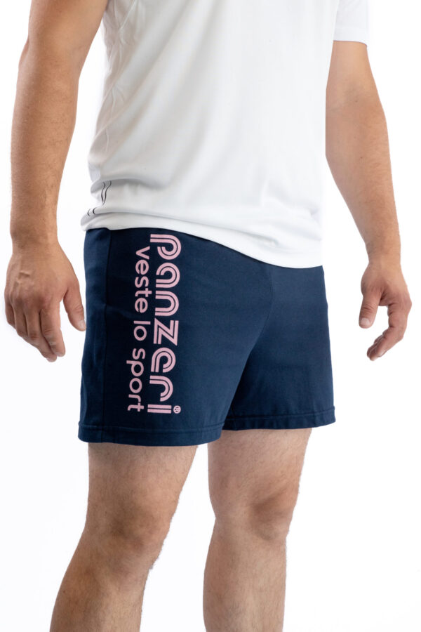Short Homme - Uni A - Bleu Marine / Rose