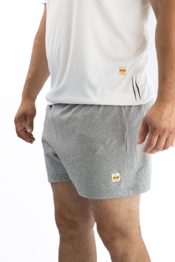 Short Homme - Uni A - Gris Chiné / Rose fluo – Image 3