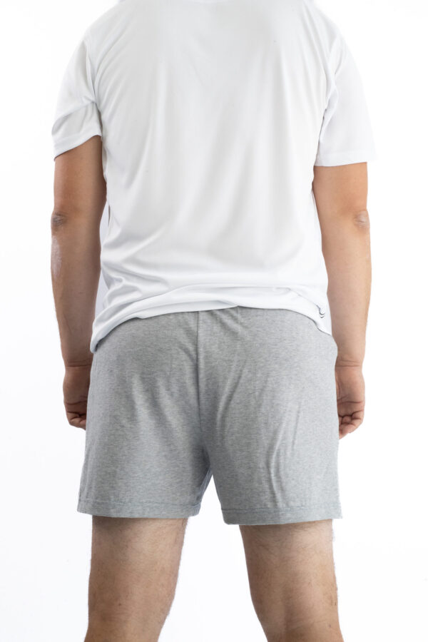 Short Homme - Uni A - Gris Chiné / Blanc – Image 4