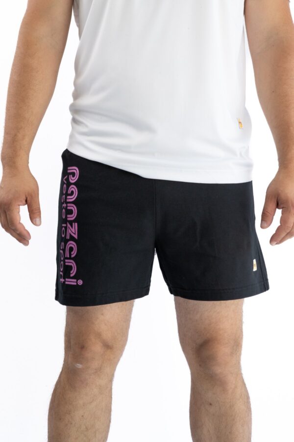 Short Homme - Uni A - Noir / Fuchsia Nacré – Image 2