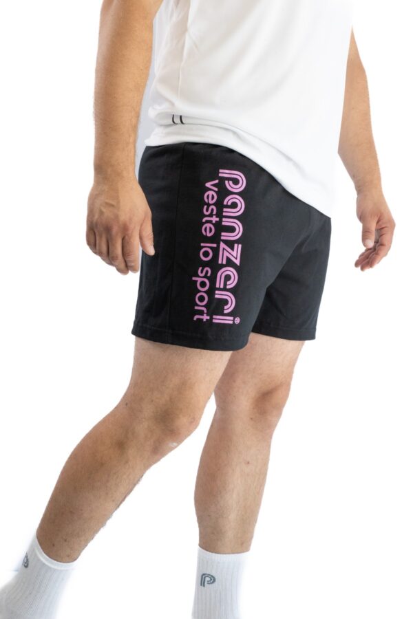 Short Homme - Uni A - Noir / Fuchsia Nacré – Image 4
