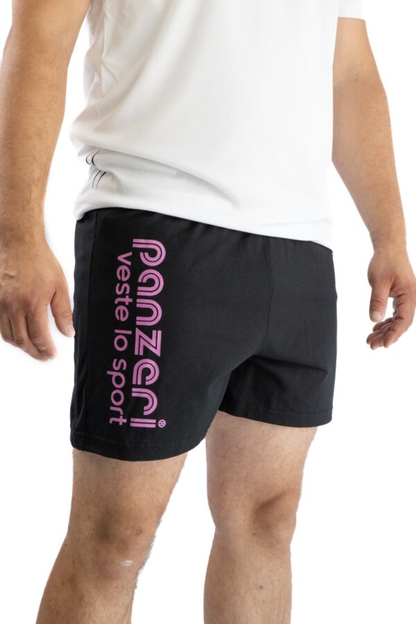Short Homme - Uni A - Noir / Fuchsia Nacré - S