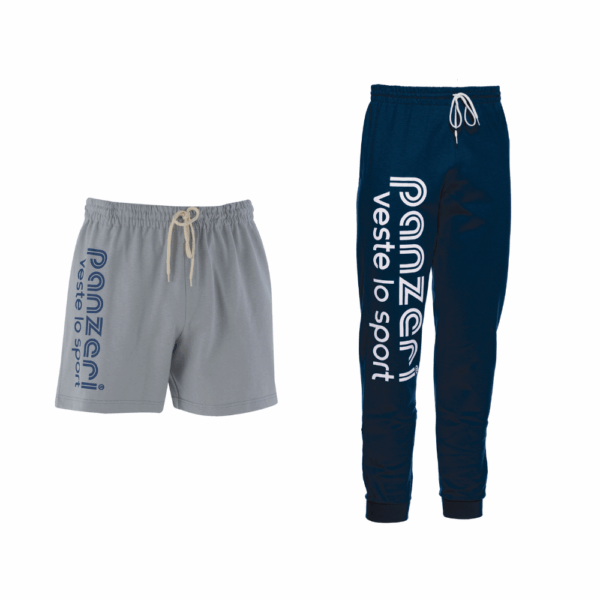 Pack : Jogging Uni T Bleu Marine / Blanc + Short Uni A Gris Clair / Bleu Marine (uniquement en taille XS)