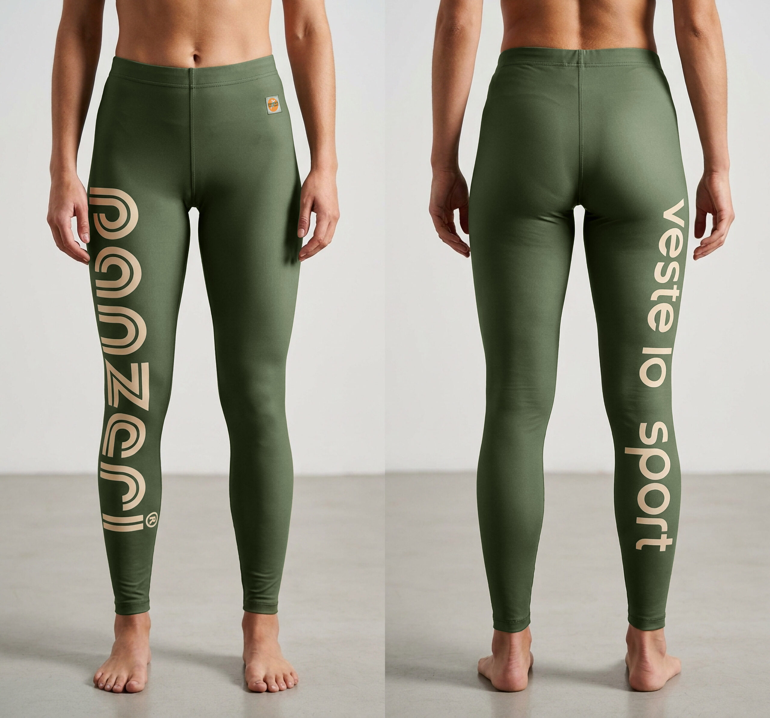 Ensemble : Brassière Jazz X et Legging Joy T – Kaki / Beige – Image 5