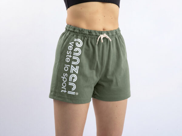 Short Femme - Uni A - Kaki / Blanc