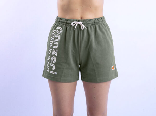 Short Femme - Uni A - Kaki / Blanc