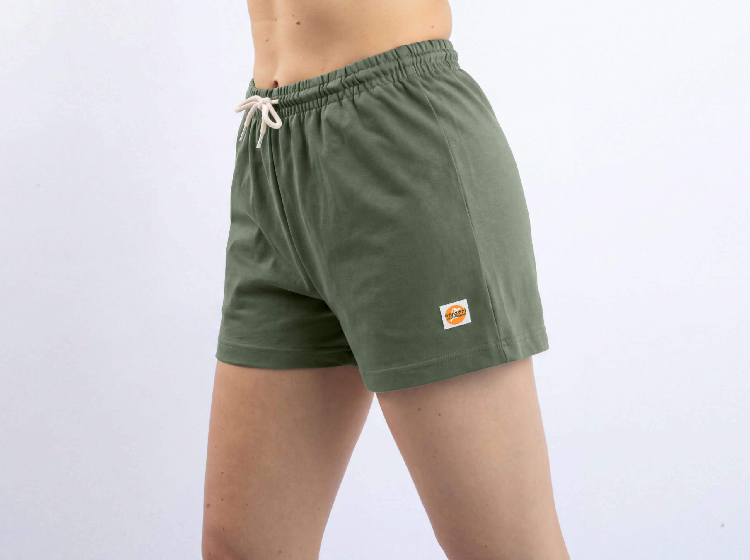 Short Femme - Uni A - Kaki / Blanc – Image 5