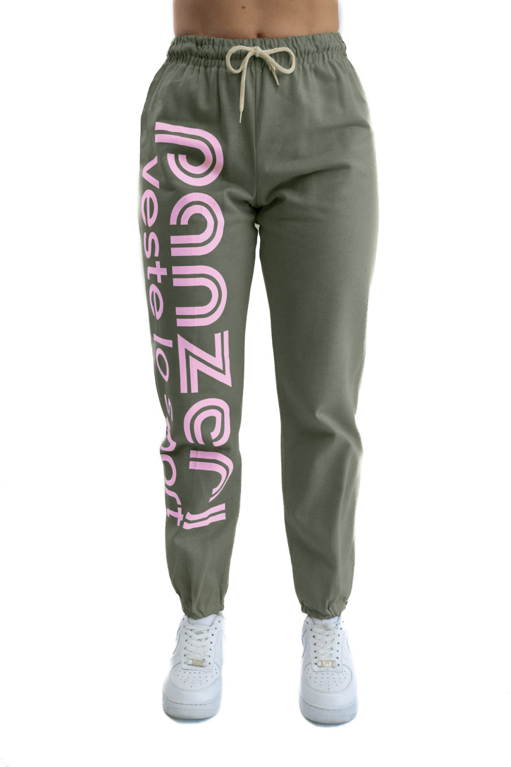 Jogging Femme - Uni H - Kaki / Rose – Image 2