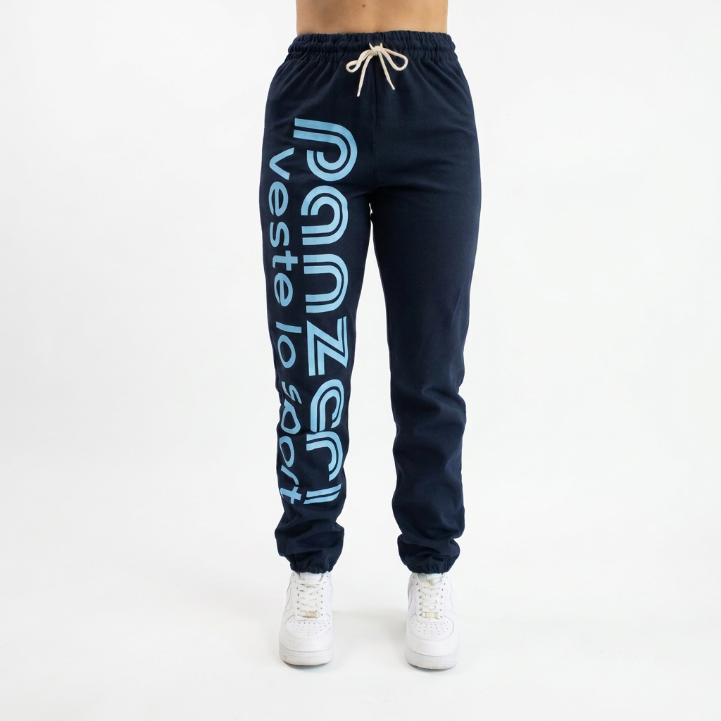 Jogging Femme - Uni H - Bleu Marine / Bleu ciel – Image 2