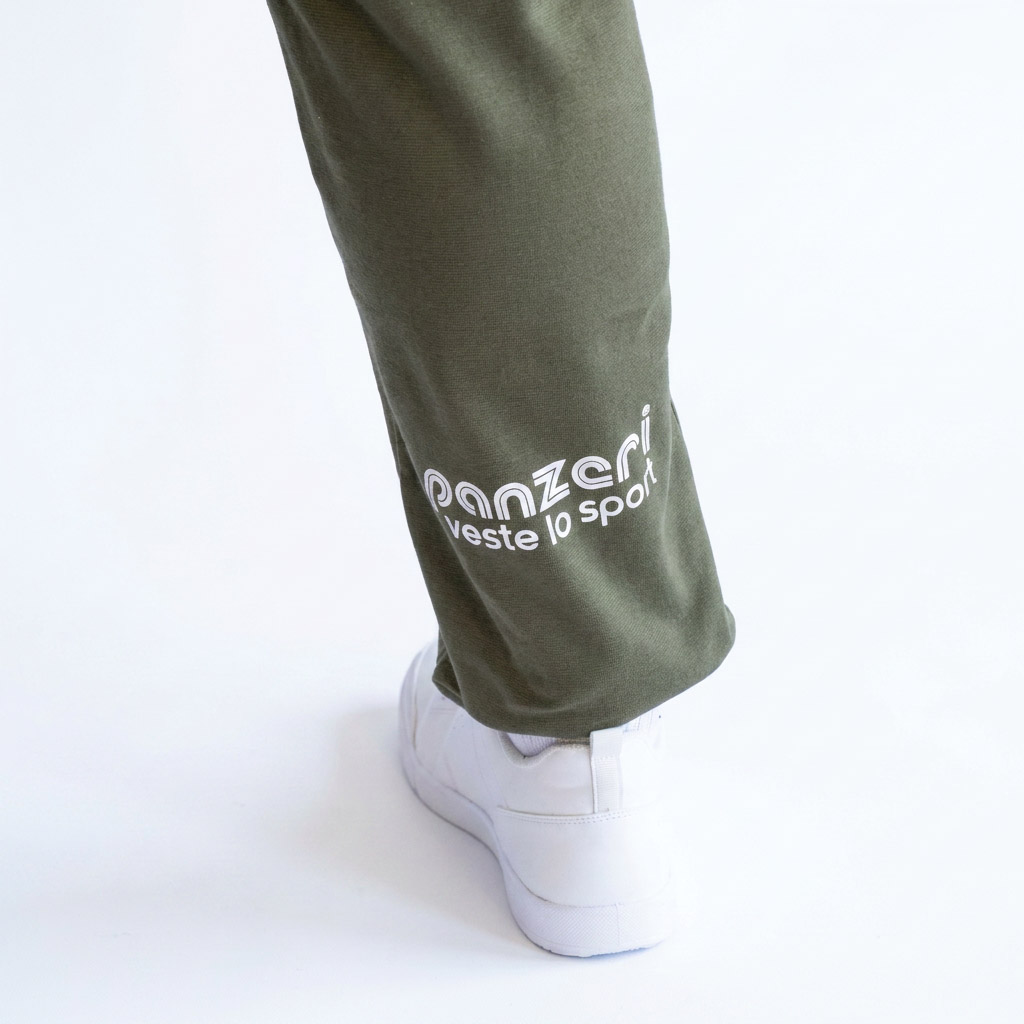 Jogging Homme - Uni H - Kaki / Blanc – Image 3