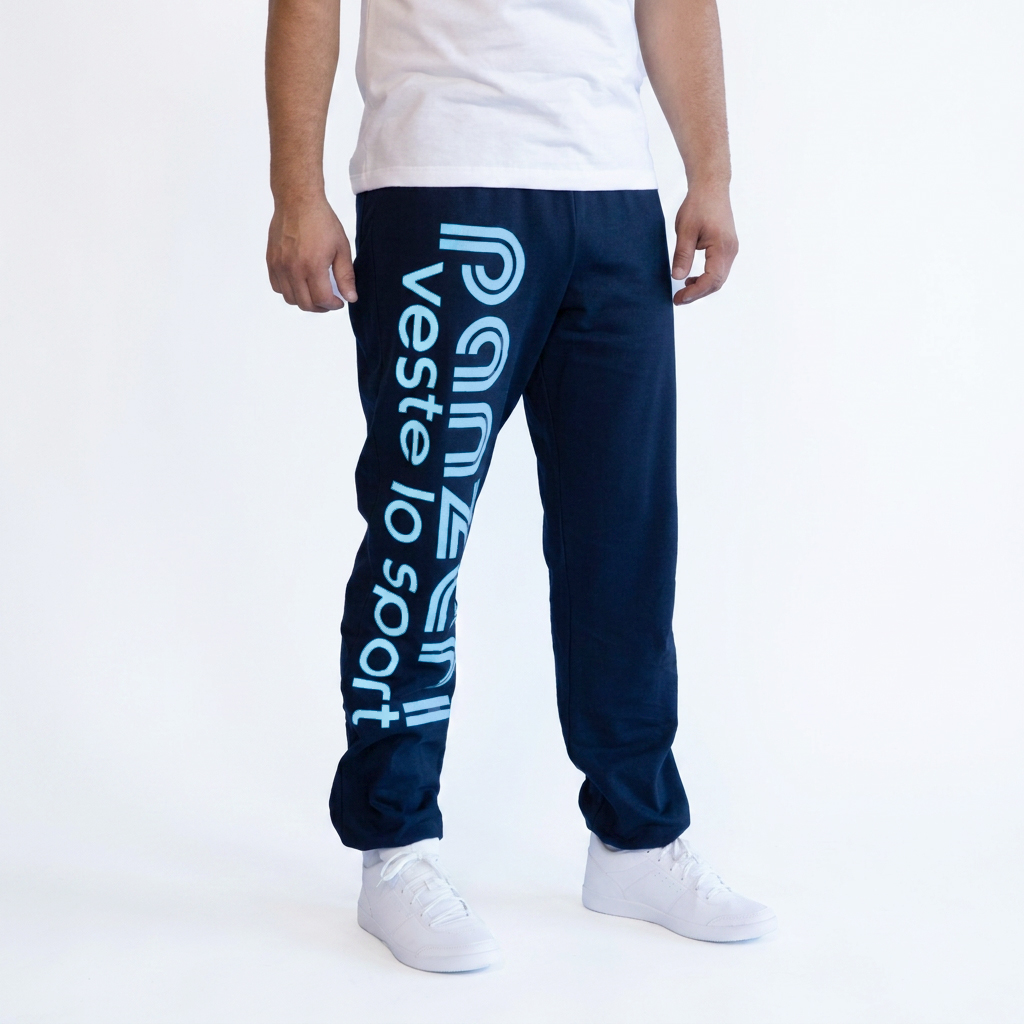 Jogging Homme - Uni H - Bleu Marine / Bleu ciel