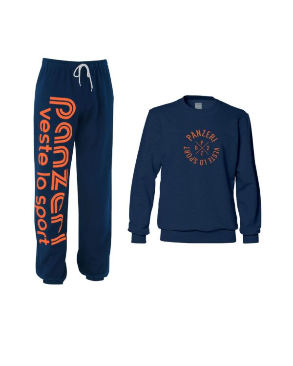 Pack : Jogging Uni H - Bleu Marine / Orange Fluo + Sweat Easy K P71 - Bleu Marine / Orange Fluo