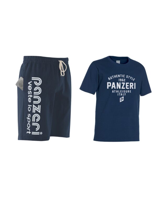 Pack : Bermuda Park B – Bleu Marine / Blanc + T-shirt Manches Courtes Camp D – Bleu Marine
