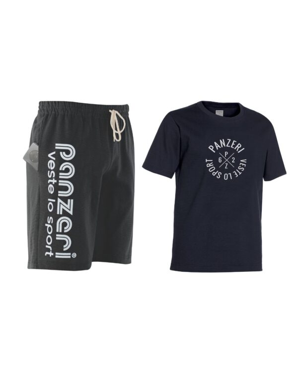 Pack : Bermuda Park B – Noir / Blanc + T-shirt Manches Courtes Camp D – Noir / Blanc
