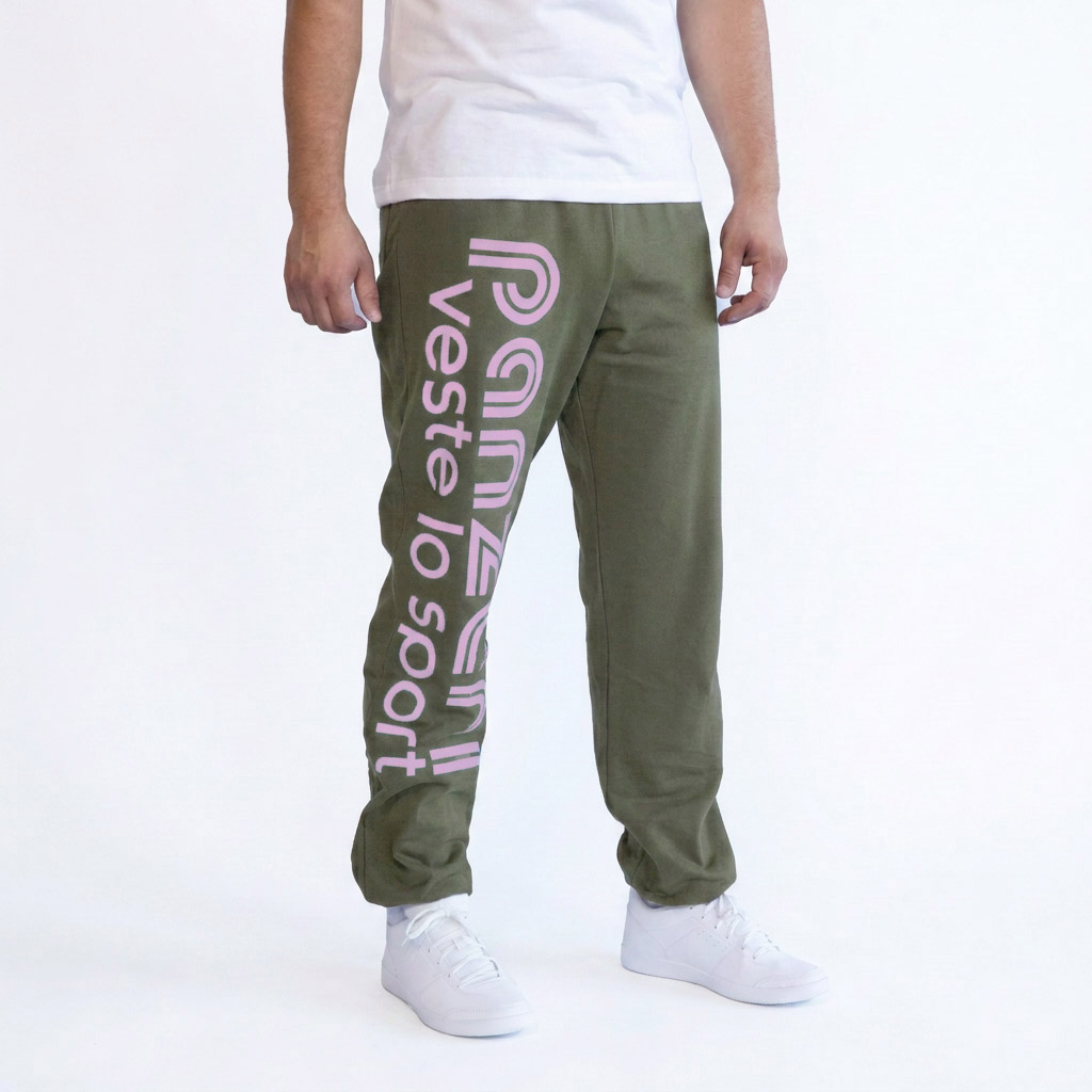 Jogging Homme - Uni H - Kaki / Rose